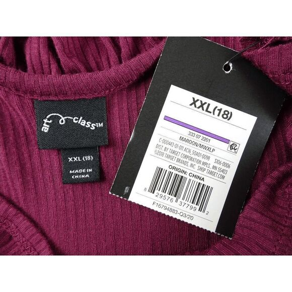 Art Class Juniors Maroon Dress Size XXL - Picture 5 of 8